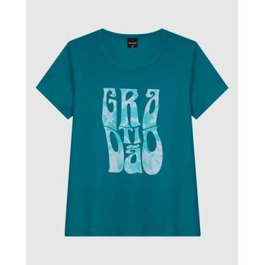 Imagem de Camiseta Feminina Manga Curta Estampa Frontal Em Malha Algodão - Malwe