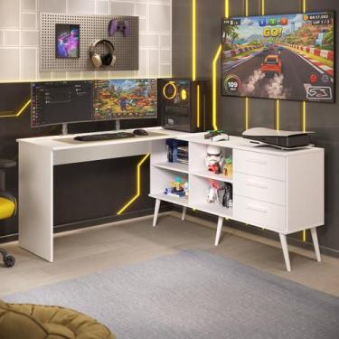 Imagem de Escrivaninha Gamer em L para Computador 3 Gavetas Nexus Multimóveis MP