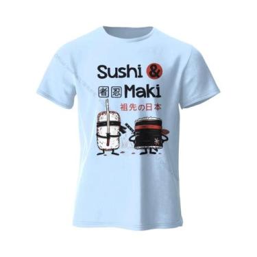 Imagem de Camiseta De Algodão Estampada Kawaii Sushi Harajuku Unissex, Macia E R