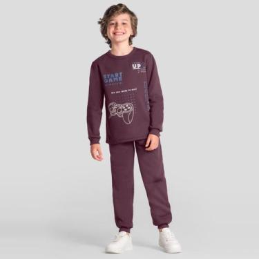 Imagem de Conjunto infantil menino gamer Brandili, 14, Marrom escuro