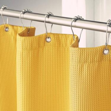 Imagem de Cortina de chuveiro Amazer Bath Waffle Amarelo Mostarda 180x180cm - Am