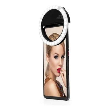 Imagem de Anel Luz Pra Selfie Ring Light Flash Celular Universal Preto - MKB