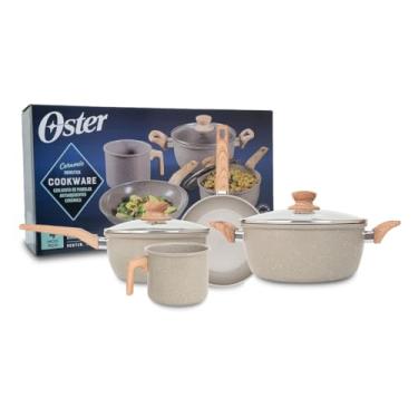 Imagem de OSTER JOGO DE PANELAS E LEITEIRA MARBLE EDITION CINZA DUST – 4 PEÇAS COM REVESTIMENTO CERÂMICO ANTIADERENTE, ALÇAS EM SILICONE ANTITÉRMICO E BASE COMPATÍVEL COM INDUÇÃO