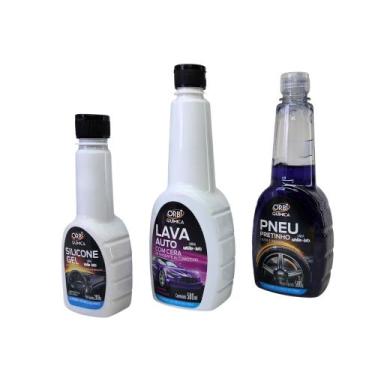 Imagem de Kit limpeza automotiva pretinho cera e silicone em gel com aplicador o