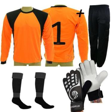 Imagem de Conjunto Camisa 1Calca 1Meia 1Luva Goleiro lrj Popular - Lince, M