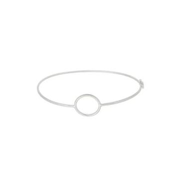 Imagem de Bracelete Rígido Com Forma Geométrica Circular - Prata 925