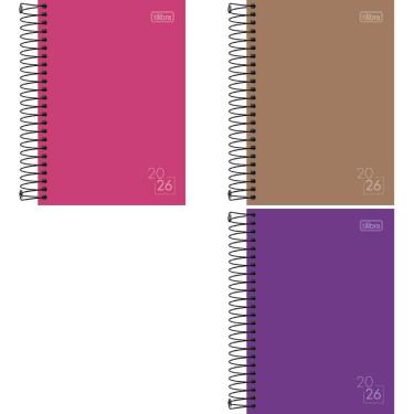 Imagem de Agenda 2026 Tilibra Spice Cores Espiralada Capa Dura 160 Folhas 129x187MM Pacote com 4