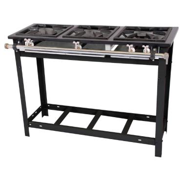 Imagem de Fogão Industrial 3 Bocas Duplo 30x30 Linha Extra Baixa Pressão Venâncio E3