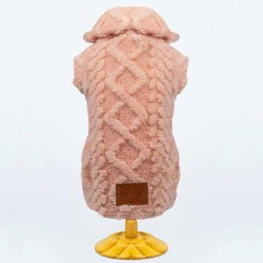 Imagem de Roupa pet para caes e gatos casaco jaquard rosa tamanho g - Mascote PE