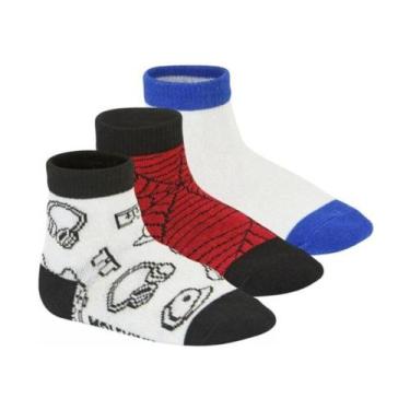 Imagem de Kit de Meia Infantil Cano Médio Molekinho 1237.1133, Branco-Preto, 23-