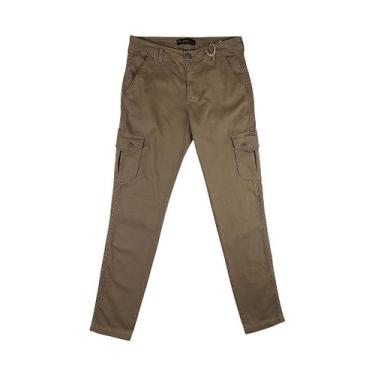 Imagem de Calça Cargo Masculina Slim Detox com 6 Bolsos Funcionais, Olive haze, 