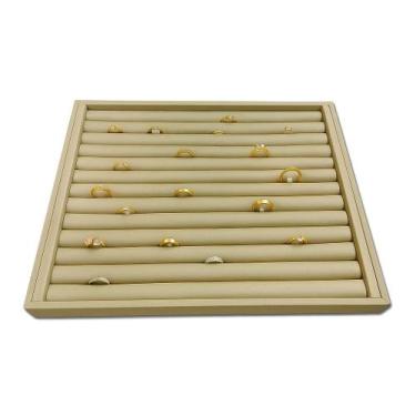 Imagem de Bandeja Horizontal GRANDE de anéis com Rolete - DOURADA - Pierjoi