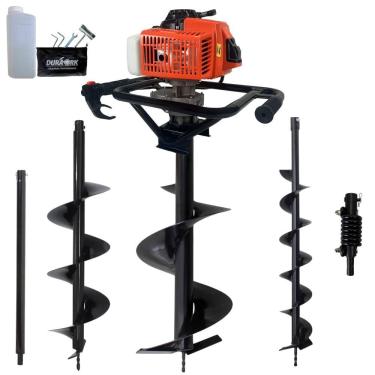 Imagem de Perfurador de Solo DPS623M com 3 Brocas 62cc 3HP 12500 RPM Laranja com Extensão 60cm e Amortecedor