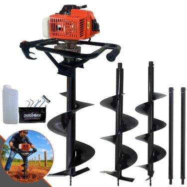 Imagem de Perfurador de Solo DPS623G 3HP 62cc com Brocas 80x20cm 80x25cm 80x30cm e 2 Extensões 60cm Laranja