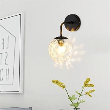 Imagem de Luminária de parede LED com esfera de vidro regulável para ambientes internos, arandela de parede industrial, moderno, vintage, retrô, criativo, vidro, globo E27, luzes de parede, quarto, corredor, sala de estar, iluminação de parede (C)