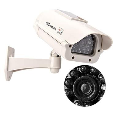 Imagem de Câmera de segurança CCTV falsa com luz LED, monitor de água para câmera de vigilância de energia solar