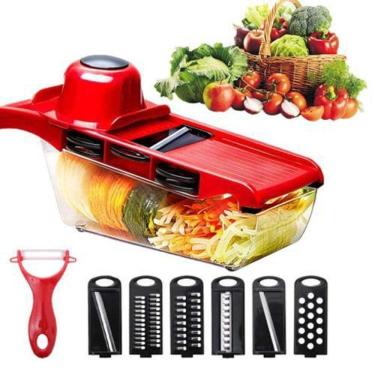 Imagem de Mandoline Slicer Nicer Fatiador Cortador De Legumes 6 Em 1