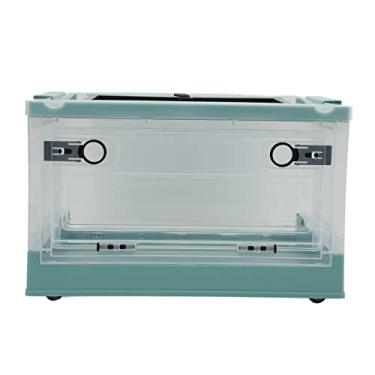 Imagem de Terrário de plástico para répteis, dobradiça dupla de abertura frontal, transparente, dobrável, para terrário, gaiolas com polia e ventilação de tela superior para sapos lagartos tartarugas