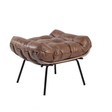 Imagem de Puff Decorativo Costela Sala E Escritório Couríssimo Marrom