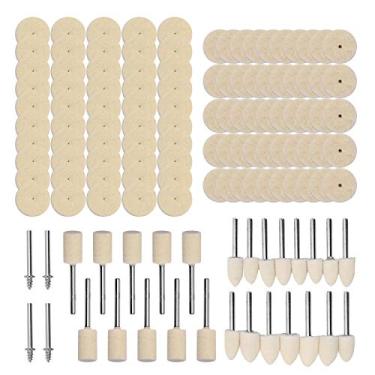 Imagem de Qudai 129pcs Ferramentas de polimento de roda de polimento abrasivo Acessórios de polimento de superfície de metal de feltro de lã Ferramenta rotativa NP