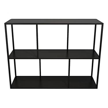 Imagem de KIZQYN Estante de ferro estante de chão de casa sala de estar rack de armazenamento de escritório fundo simples estante de livros (cor: branco, tamanho: pequeno)