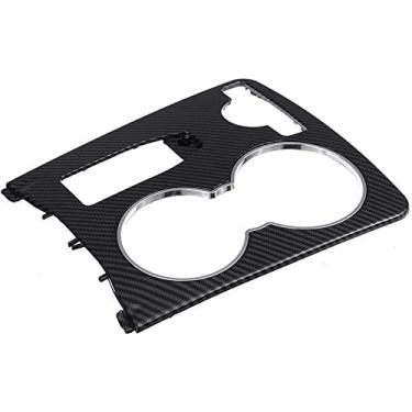 Imagem de TOTMOX Capa de acabamento do suporte do copo do console central, compatível com Mercedes-Benz C180 C200 C230 C250 C280 C300 C350 C63 E250 E300 E350 E50 E550, fibra de carbono preta