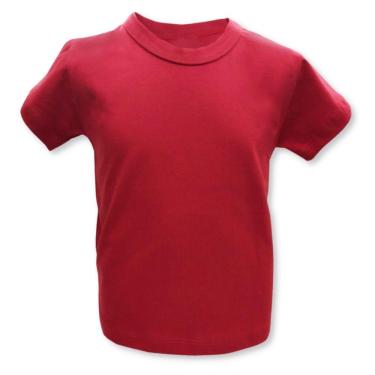 Imagem de Camiseta Infantil Manga Curta 4 a 8 Anos Malha Lisa Vermelha Básica 100% Algodao Menina Menino Baby Deluxe