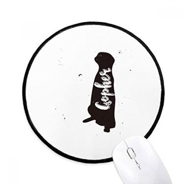 Imagem de Mouse pad girafa preto e branco animal tapete redondo para escritório para computador