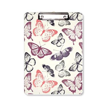 Imagem de Borboleta em fundo rosa pálido prancheta pasta bloco de escrita placa de suporte A4