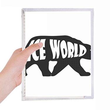 Imagem de Caderno com contorno de urso de animal preto, diário de folhas soltas, recarregável, diário de papelaria