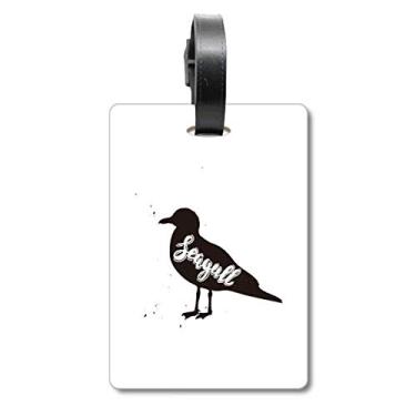 Imagem de Gaivota preta e branca animal mala etiqueta bagagem cartão pendurado etiqueta etiqueta, Multicolorido.