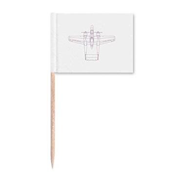 Imagem de Marcadores de palito de dente com tecnologia militar de aeronaves para decoração de festa
