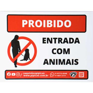 Imagem de Placa Pipicão Proibido Entrada com Animais - 20x15 cm