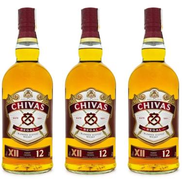 Imagem de Whisky Chivas Regal Blended Scotch 12 Anos - 1 Lt - Kit 3 Un