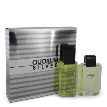 Imagem de Perfume Masculino Quorum Silver Cx. Presente Puig 100 Ml Eau De Toilet