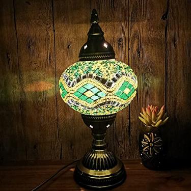 Imagem de Lâmpada de abajur de mosaico marroquino turco, abajur de mesa turco, abajur de vidro de mosaico feito à mão - abajur de noite atraente estilo Tiffany com lâmpada led quality goods