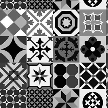 Imagem de Papel de Parede Lavável Vidrado Português Preto 15m