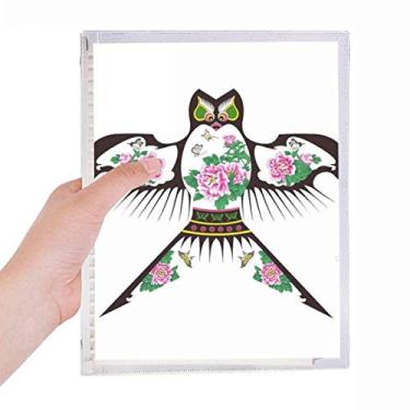 Imagem de Caderno tradicional padrão de pipa da cultura chinesa com folhas soltas e diário recarregável