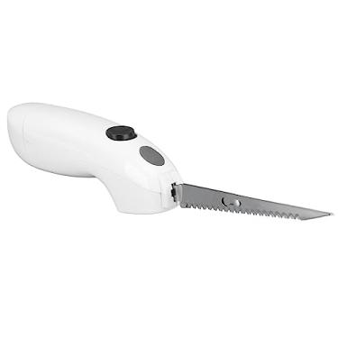 Imagem de Faca elétrica para trinchar carnes, faca de filé elétrica sem fio de aço inoxidável com cabo ergonômico, faca de trinchar elétrica recíproca para peru, carne, pão, legumes