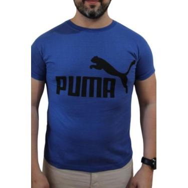 Imagem de Camiseta Masculina Azul Estampa Puma - Generica