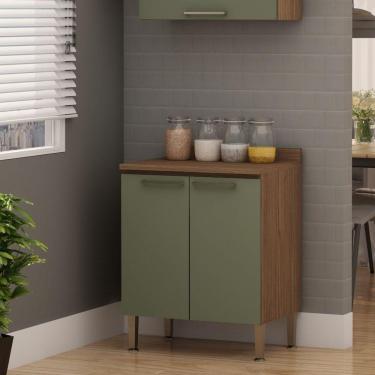 Imagem de Balcão 70cm 2 Portas Conecta GenialFlex Ebano/Alecrim