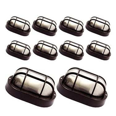 Imagem de Kit 10 Arandelas Tartaruga Luminária De Parede Externa Com Grade Soq E27 Cor:Preto