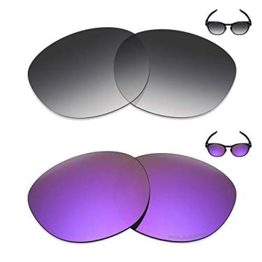 Imagem de Mryok+ 2 pares de lentes polarizadas de substituição para óculos de sol Oakley Latch – Cinza dégradé tingido/roxo plasma