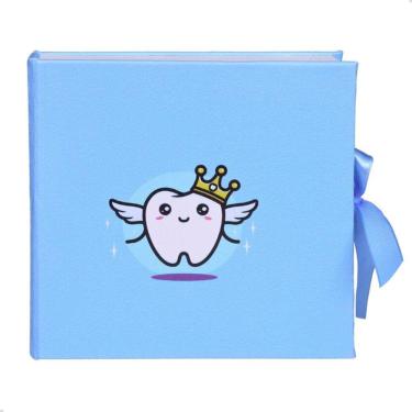 Imagem de Álbum Dental Foto 10x15 Porta Dentes De Leite AZUL Dentinhos Menino Infantil