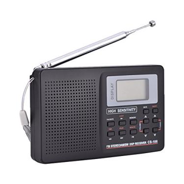 Imagem de Yoidesu Rádio estéreo AM FM digital portátil FM/AM/SW/LW/TV Som Digital Tuning Receptor de rádio de banda completa com despertador (valor de passo 9k)