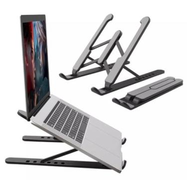 Imagem de Suporte Notebook Ajustável Ergonômico Dobrável Mesa Cama Sofá Portátil Leve Resistente Resfriamento Antiderrapante