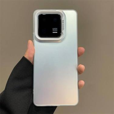 Imagem de Capa para samsung a34 luxo chapeamento fosco colorido telefone duro capa à prova de choque, prata, para samsung a34