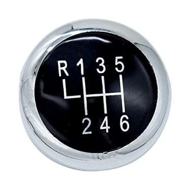 Imagem de SAITOM Botão de mudança 5/6 velocidades botão de engrenagem vara emblema guarnição tampa tampa para B6 2005-2011 B7 2010-2014 CC 2009-2012 (cor: 6 velocidades)