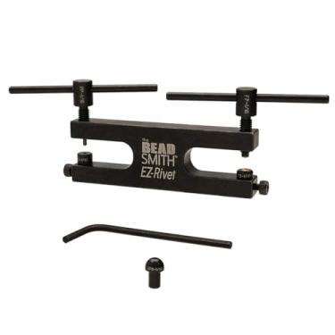 Imagem de The Beadsmith EZ Rivet - Ferramenta de perfuração e configuração - Inclui parafusos de barra em T de 1/40.6 cm - Perfurações de metal e conjuntos de rebites e ilhós - Base abobadada para uso com anéis