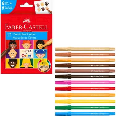 Imagem de Canetinha Hidrográfica Caras E Cores 12 Cores Faber Castell